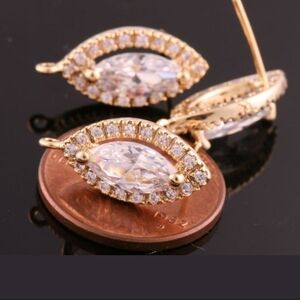 Elegant Gold and Silver Marquise Earrings